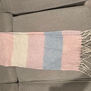 Striped Pastel Scarf with Fringe